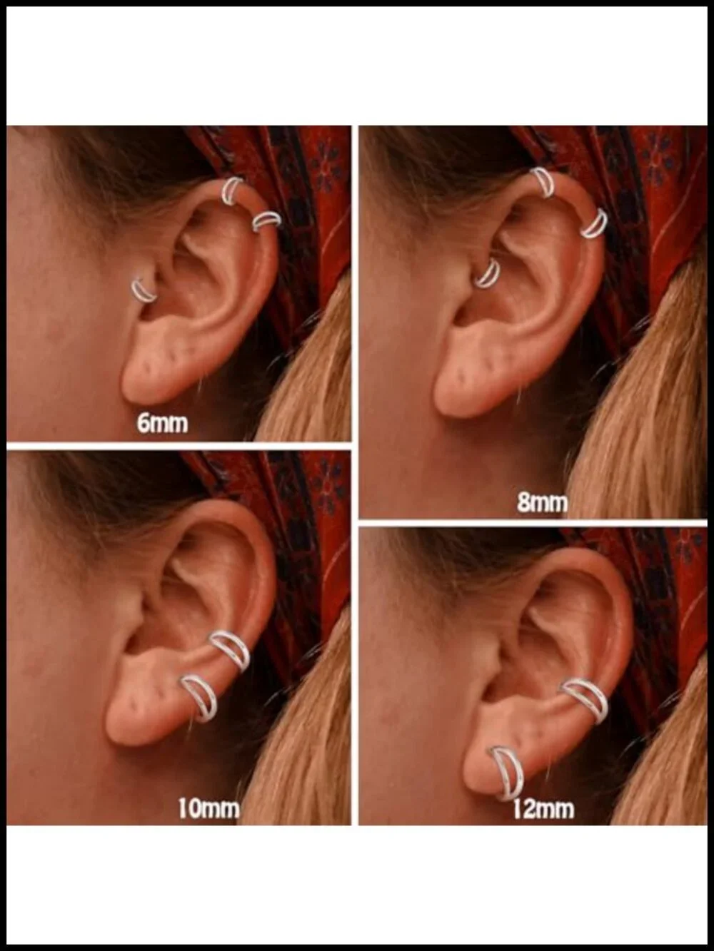 G23 Titanium Double Hoop Nose Ring Hypoallergenic Hinged Clicker